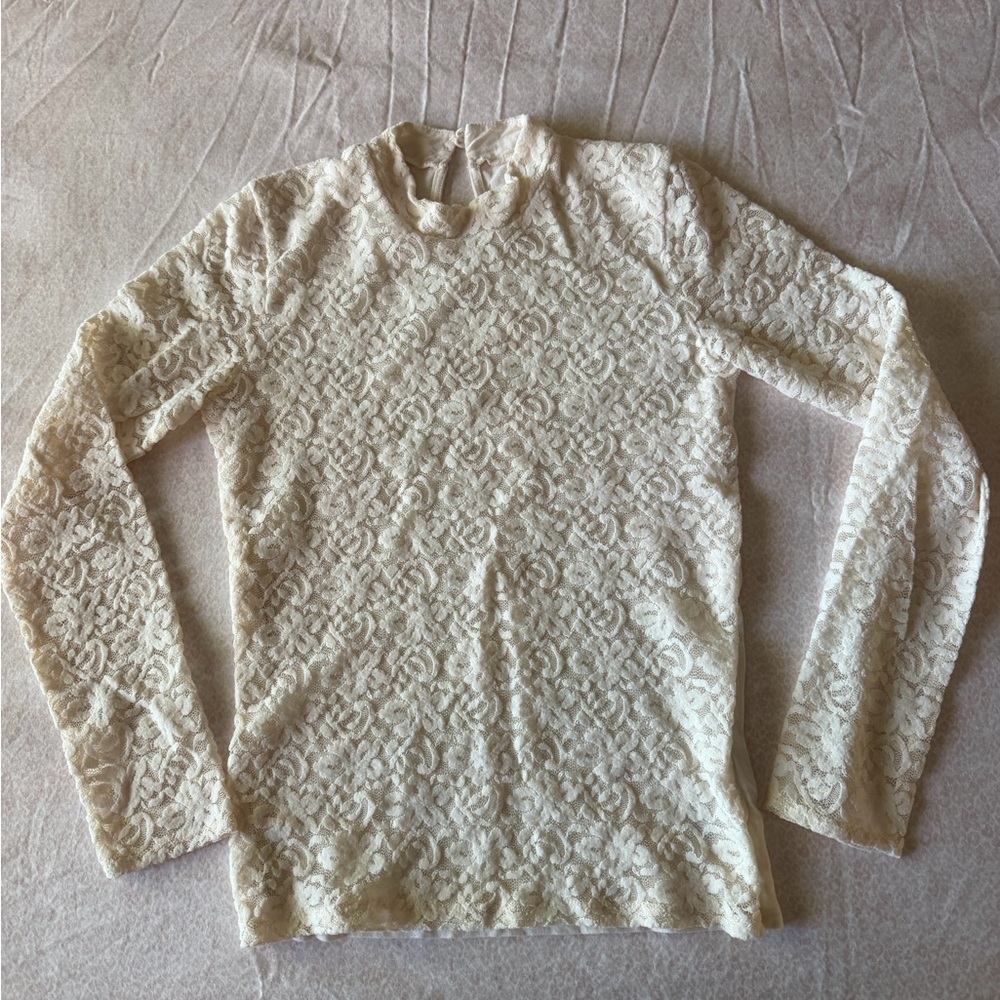 Elegant Cream Lace Women's Top